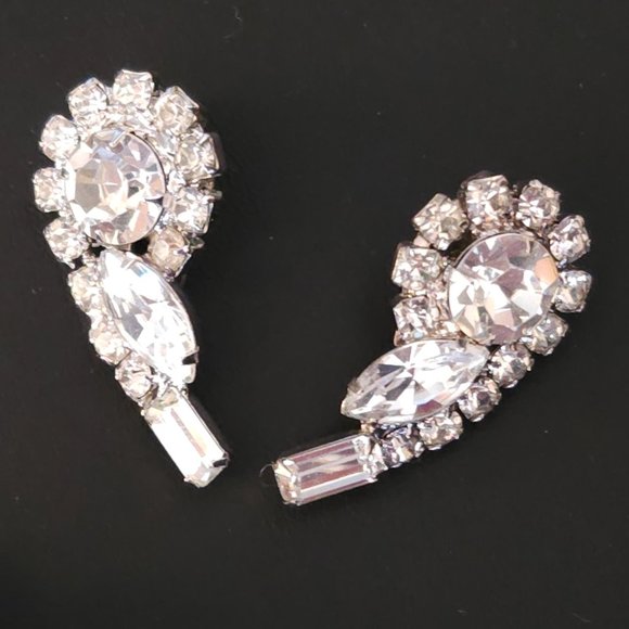 Vintage D&E Juliana Shooting Star Clear Rhinestone Brooch and Earring Set - Picture 7 of 11